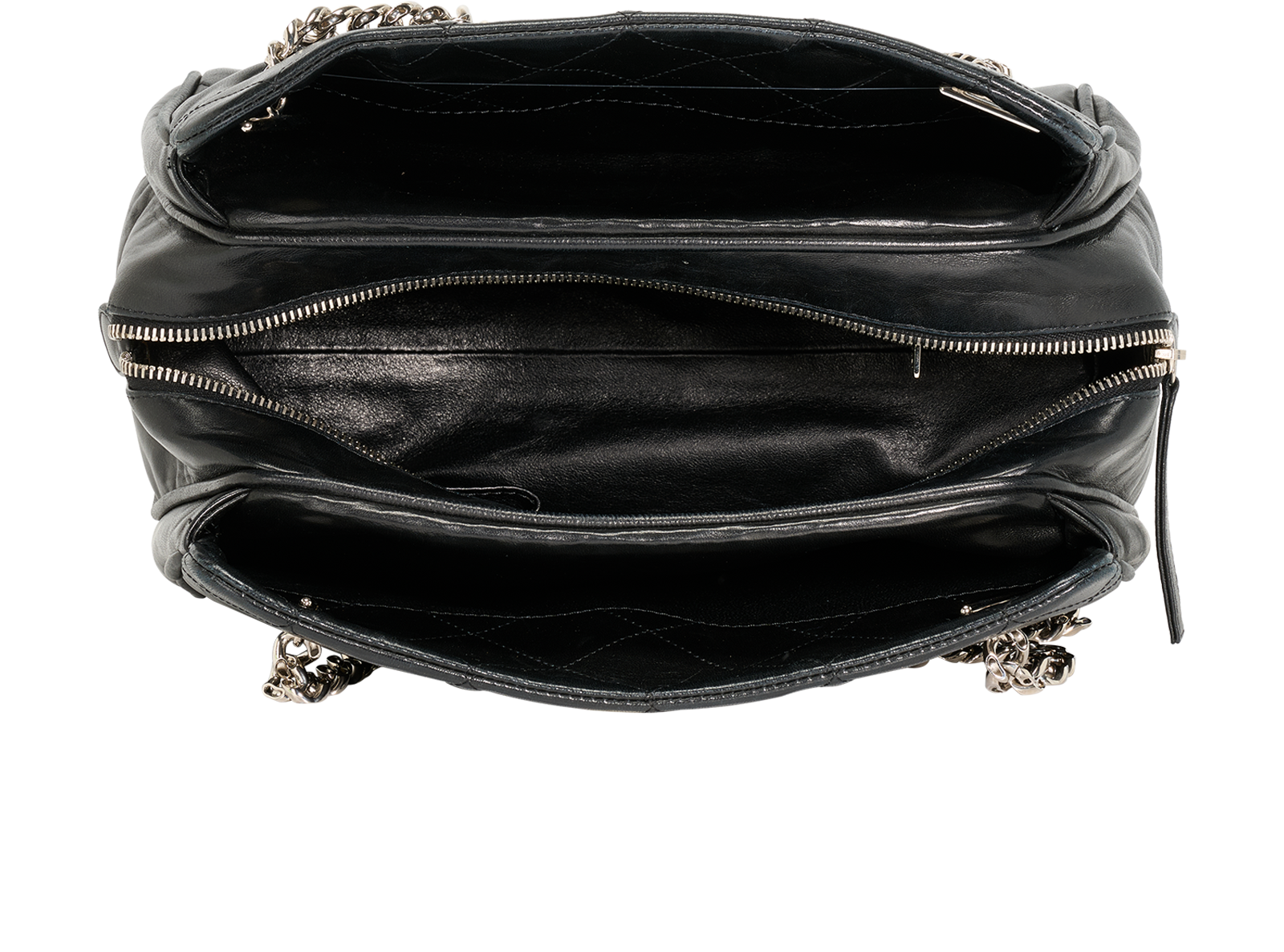 Quilted Tote, &pound;2,600, Handbags, Black, Leather, Inside view